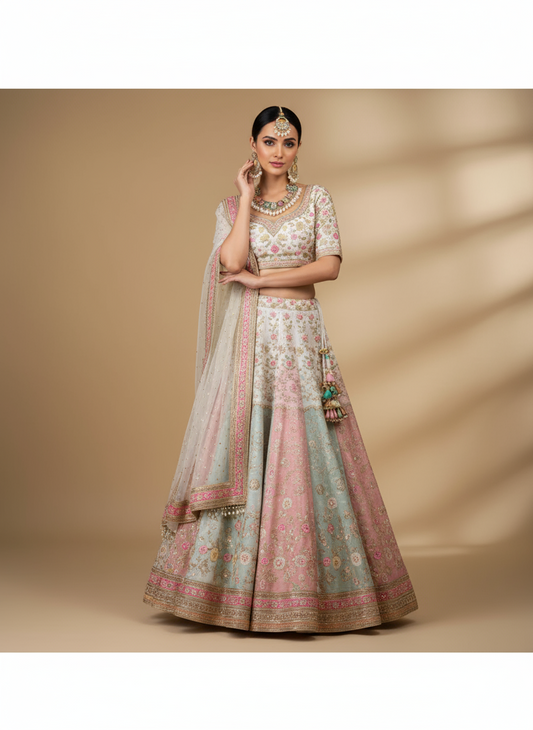 Floral Multi-Color Kundan & Pearl Choker Set