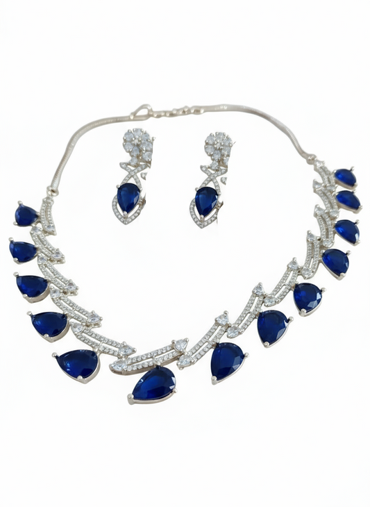 Elegant Royal Blue Stone Statement Necklace