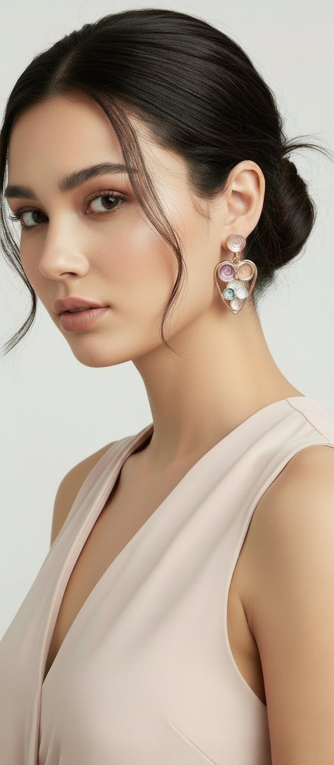 Enamel Minakari Anti Tarnish Earrings - Perfect for Office and Casual Wear