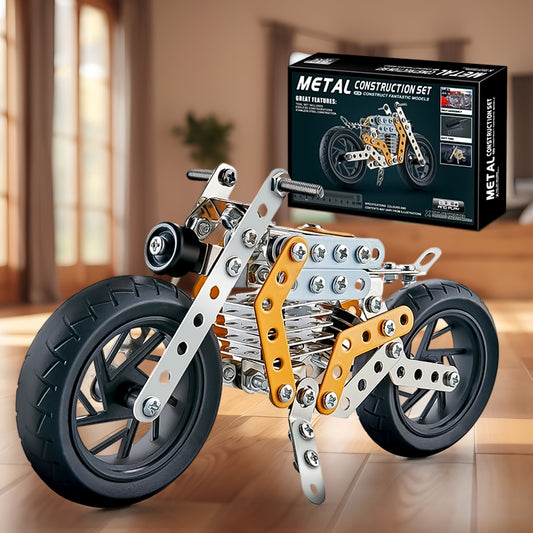 Metal Diy Bike Building Blocks For Kids (162 Pcs Of Bike Tool  1 Set)