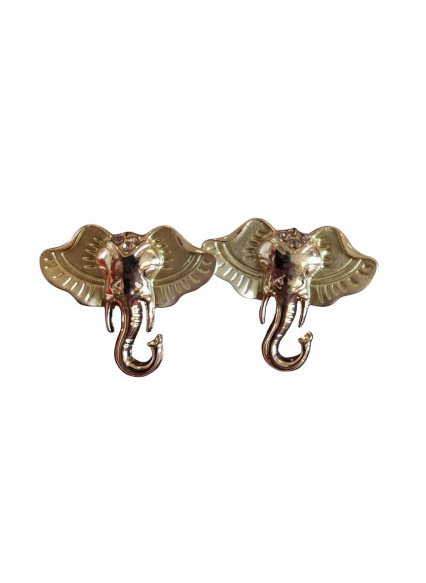 Elegant Korean Style hand painted Elephant Enamel Earrings, Gold-Plated, Anti-Tarnish Finish