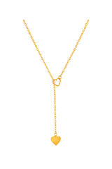 Korean Gold Plated Y-Chain Heart Necklace – Minimalist Anti-Tarnish Jewelry - Gift Era Shore