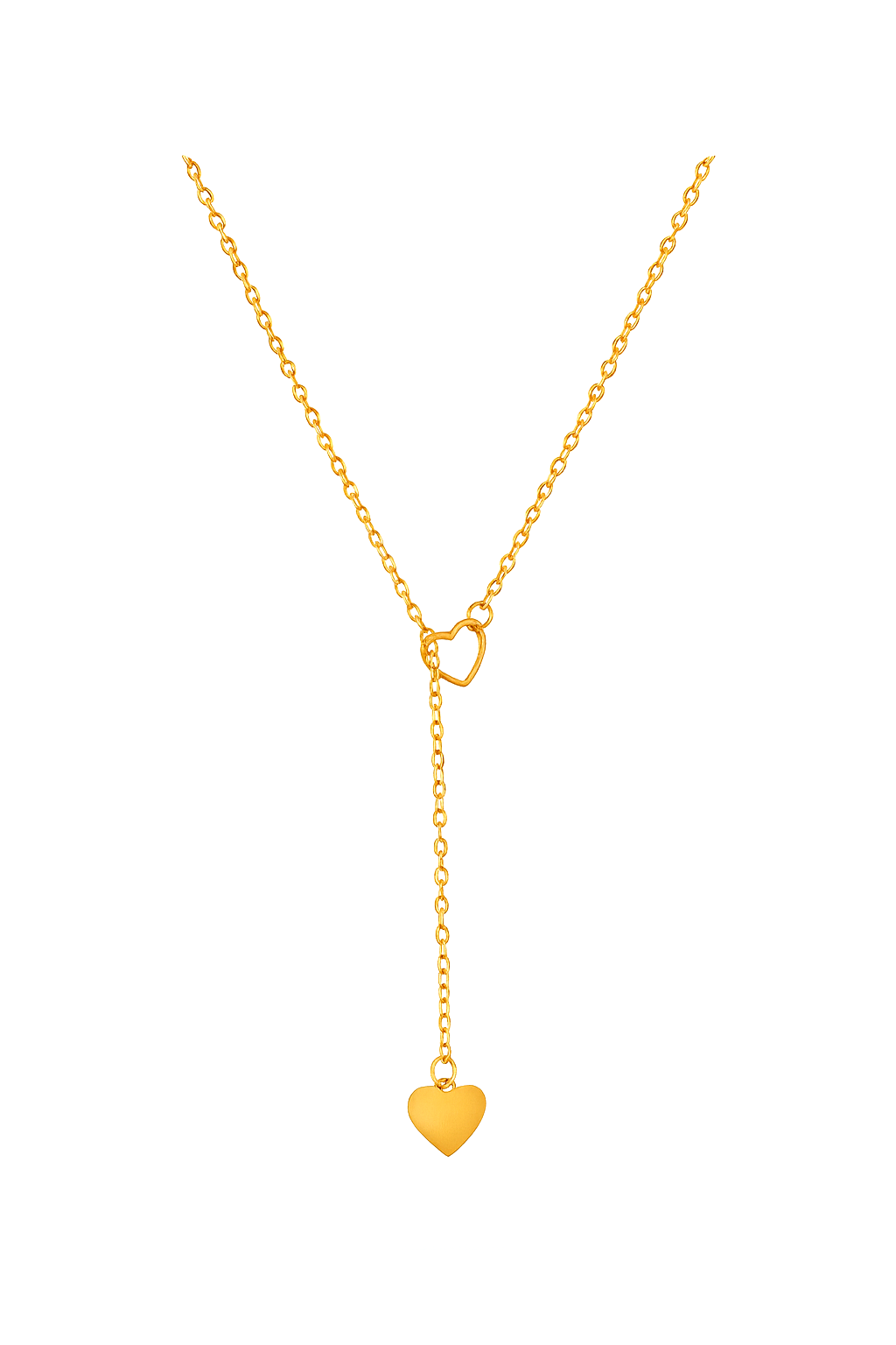 Korean Gold Plated Y-Chain Heart Necklace – Minimalist Anti-Tarnish Jewelry - Gift Era Shore