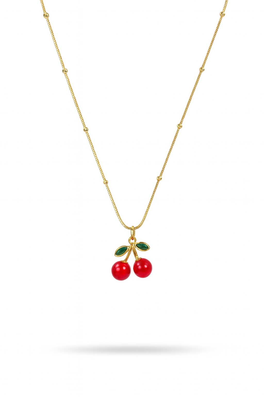 Korean Cherry Pendant Necklace – Cute & Trendy Gold Chain Jewelry - Gift Era Shore