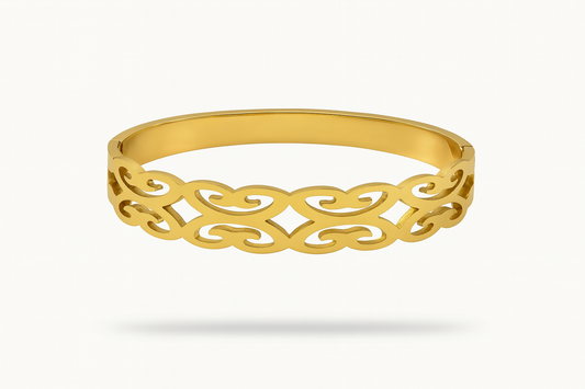 Cutwork Designer Gold Bracelet | Festive Anti-Tarnish Jewellery - Gift Era Shore