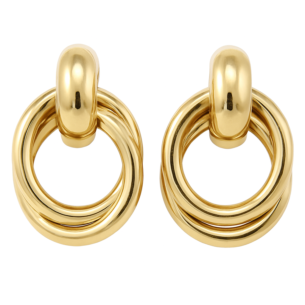 Statement Double Hoop Gold Earrings | Anti-Tarnish Festive Jewellery - Gift Era Shore