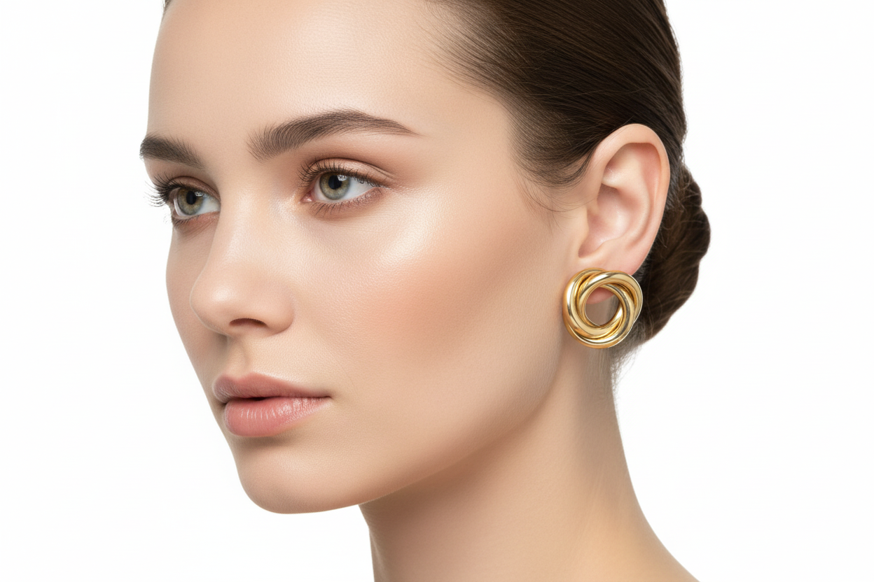 Knot Motif Gold Earrings | Anti-Tarnish Elegant Jewellery