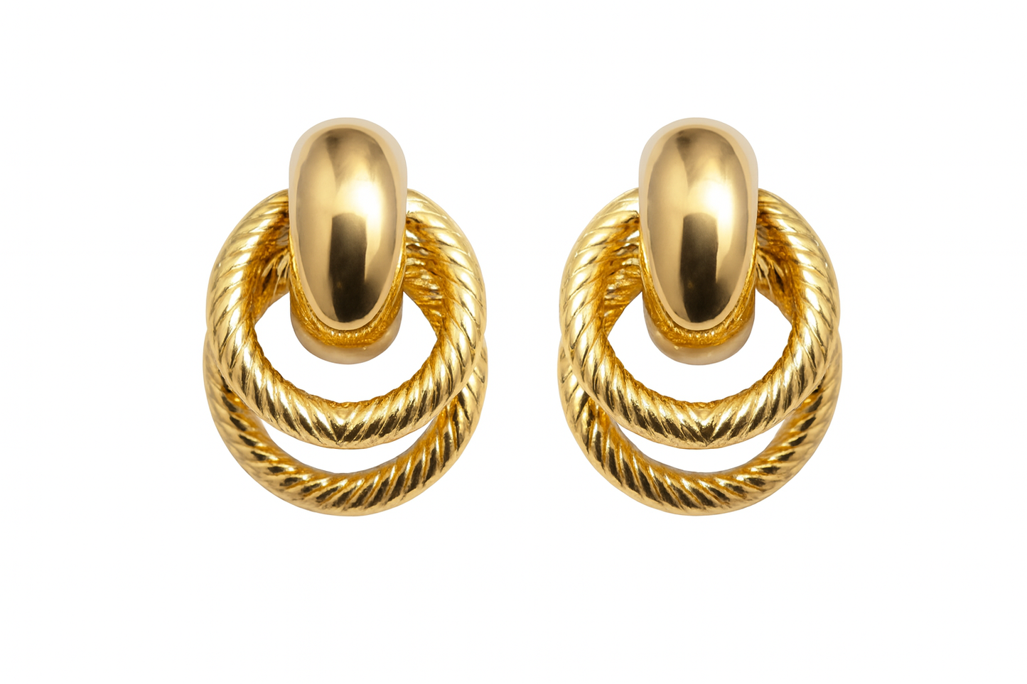 Rope Texture Gold Hoop Earrings | Anti-Tarnish Festive Jewellery - Gift Era Shore
