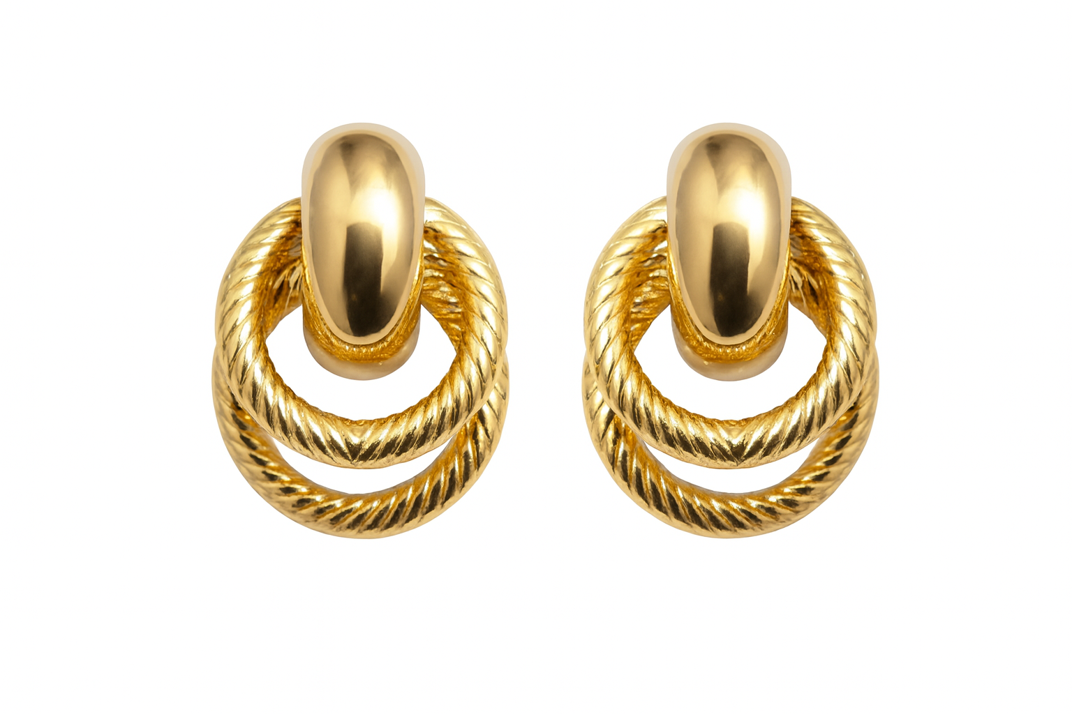 Rope Texture Gold Hoop Earrings | Anti-Tarnish Festive Jewellery - Gift Era Shore