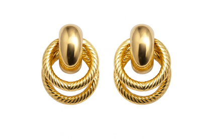 Rope Texture Gold Hoop Earrings | Anti-Tarnish Festive Jewellery - Gift Era Shore