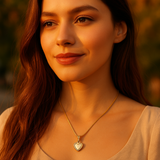 Korean Gold Plated Heart Pendant Necklace with White Enamel – Anti-Tarnish - Gift Era Shore