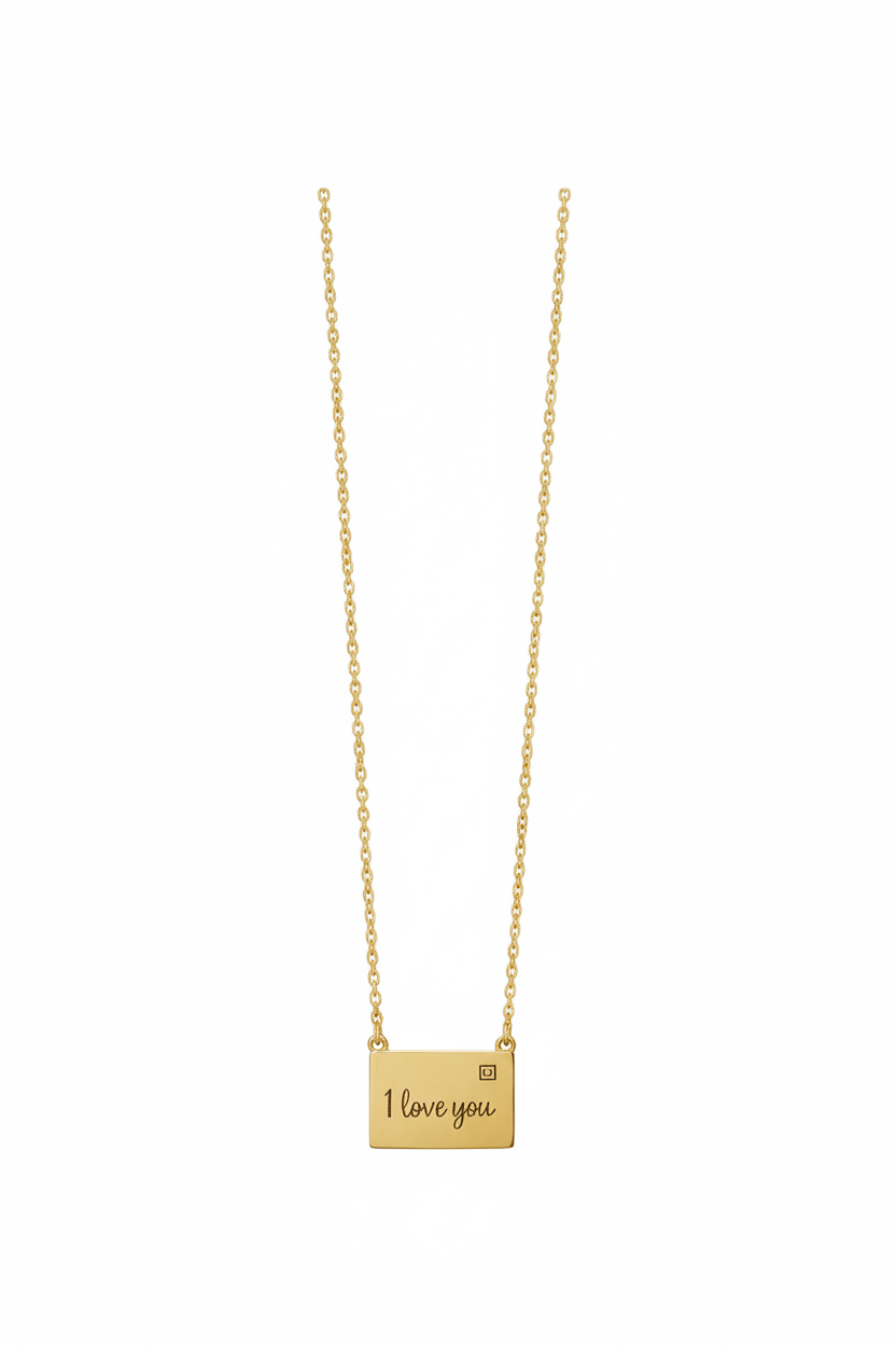 Gold Plated Anti-Tarnish "I Love You" Pendant Necklace - Gift Era Shore