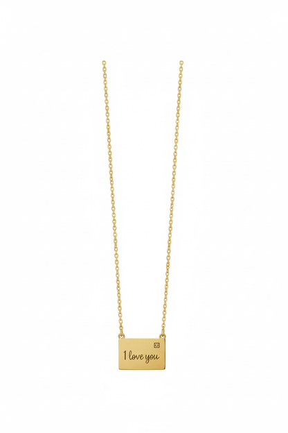 Gold Plated Anti-Tarnish "I Love You" Pendant Necklace - Gift Era Shore
