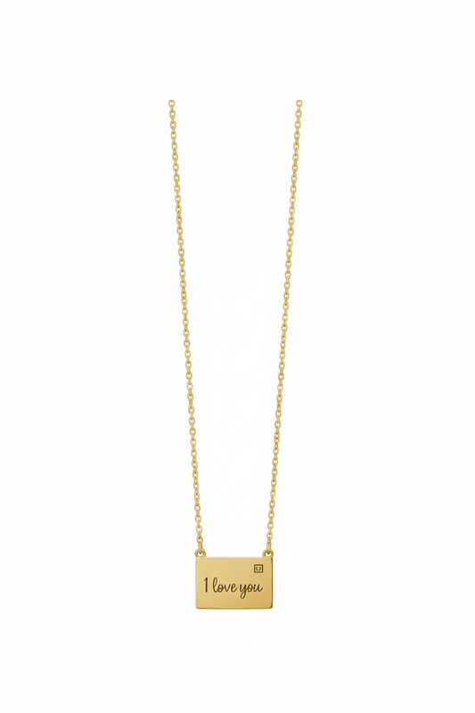 Gold Plated Anti-Tarnish "I Love You" Pendant Necklace - Gift Era Shore