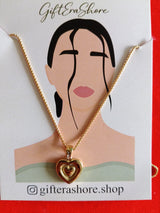 Golden Double Heart Pendant Necklace - Gift Era Shore