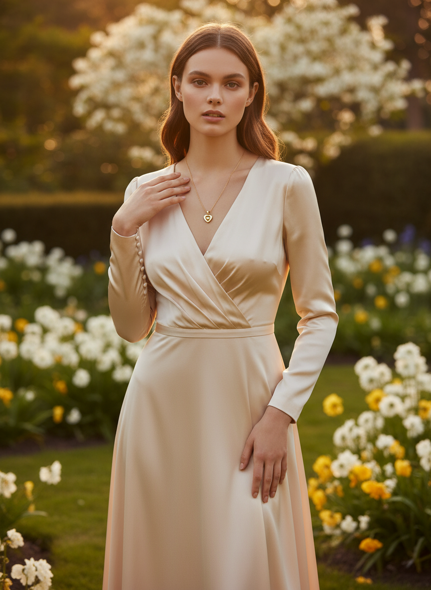 Golden Double Heart Pendant Necklace - Gift Era Shore