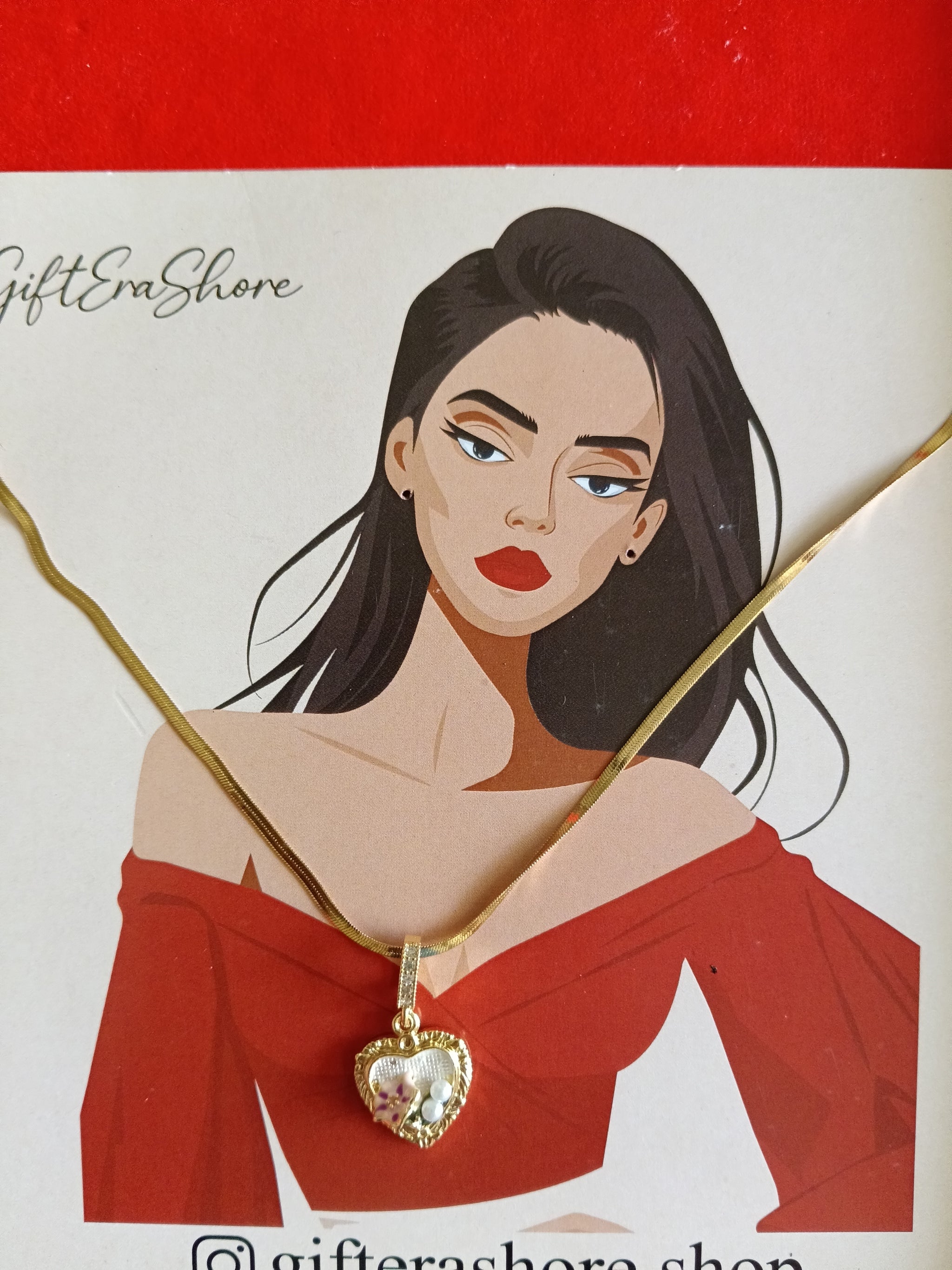 Golden Heart Pendant with Pearl & Floral Detail - Gift Era Shore