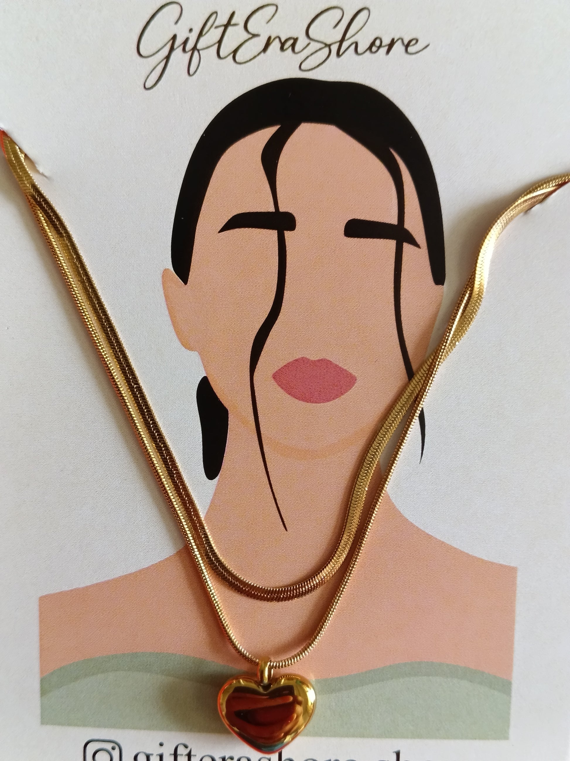 Layered Gold Heart Necklace Set - Gift Era Shore