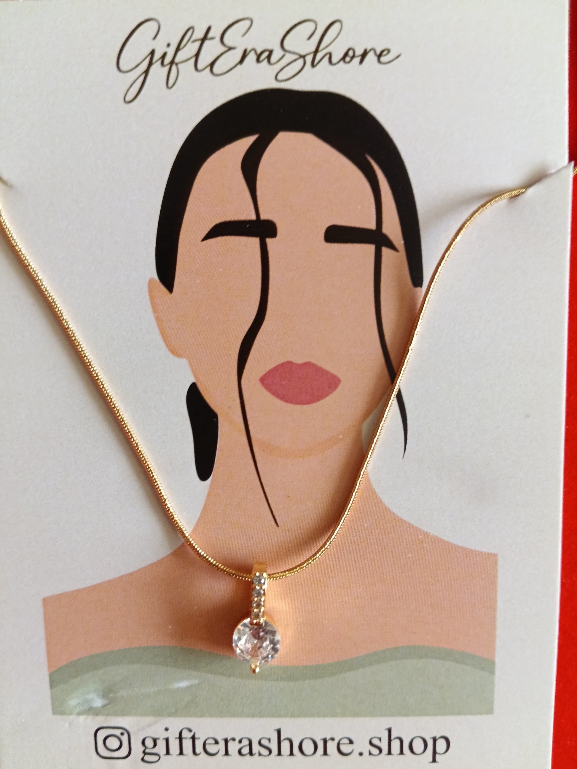 Dainty Crystal Heart Pendant Necklace - Gift Era Shore