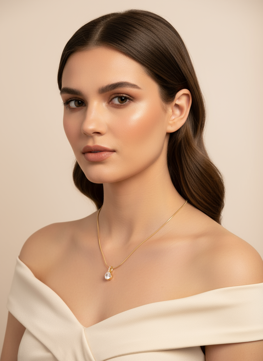 Dainty Crystal Heart Pendant Necklace - Gift Era Shore