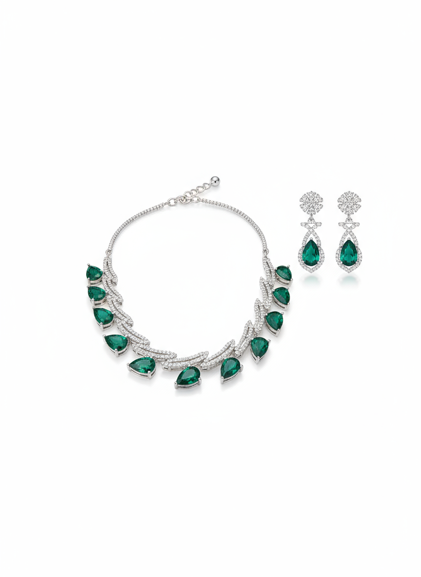 Deep Emerald Green Stone Statement Necklace - Gift Era Shore