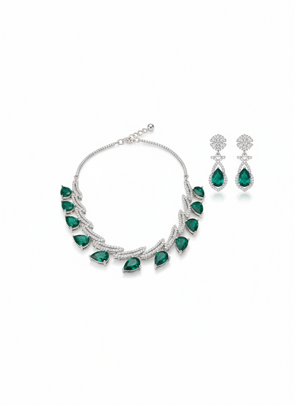 Deep Emerald Green Stone Statement Necklace - Gift Era Shore
