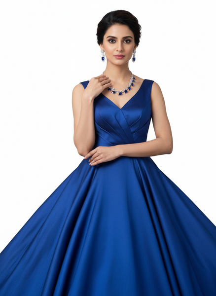 Elegant Royal Blue Stone Statement Necklace