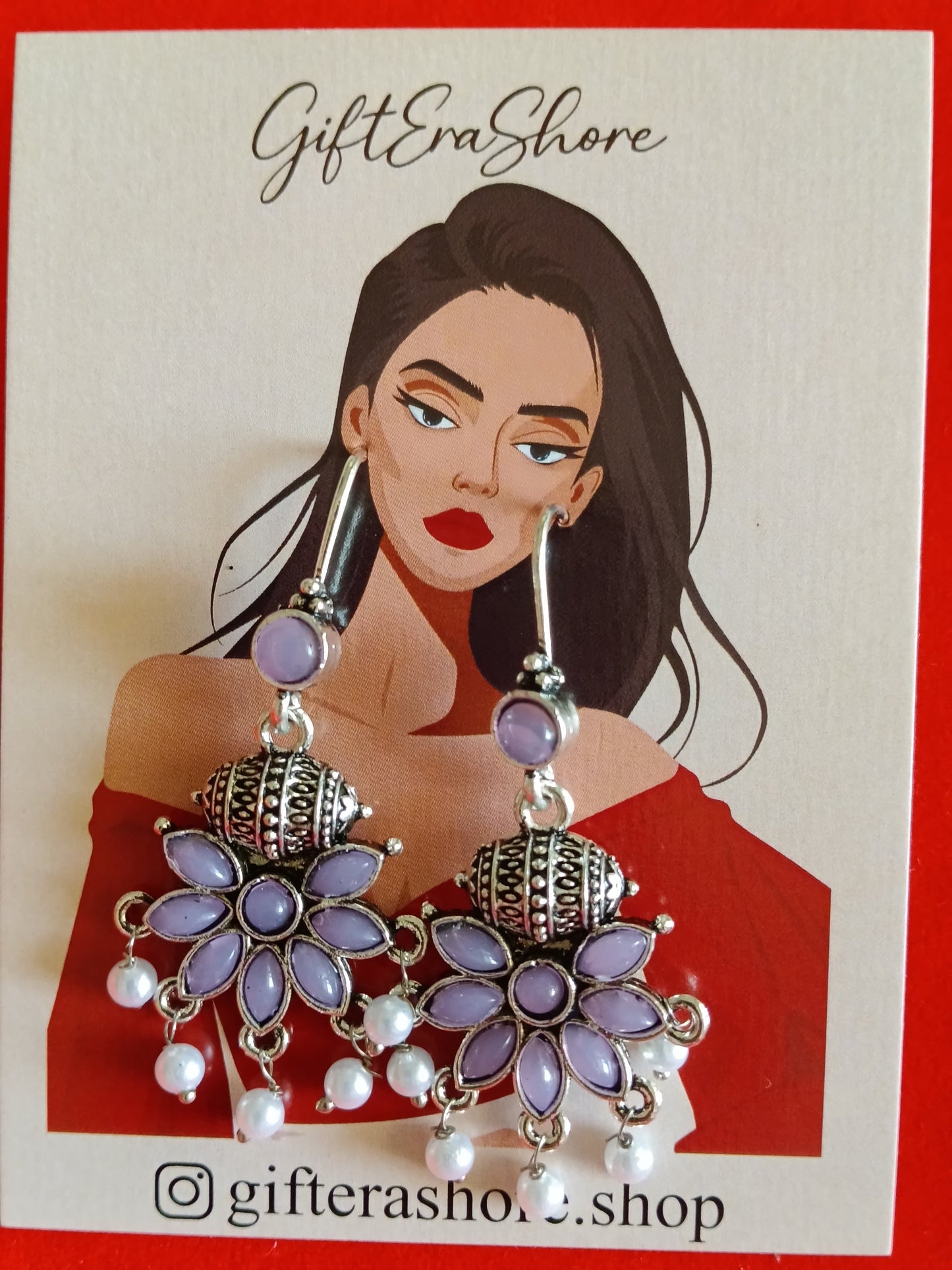 Dreamy Lilac Flower Jhumka Earrings - Pastel Perfection