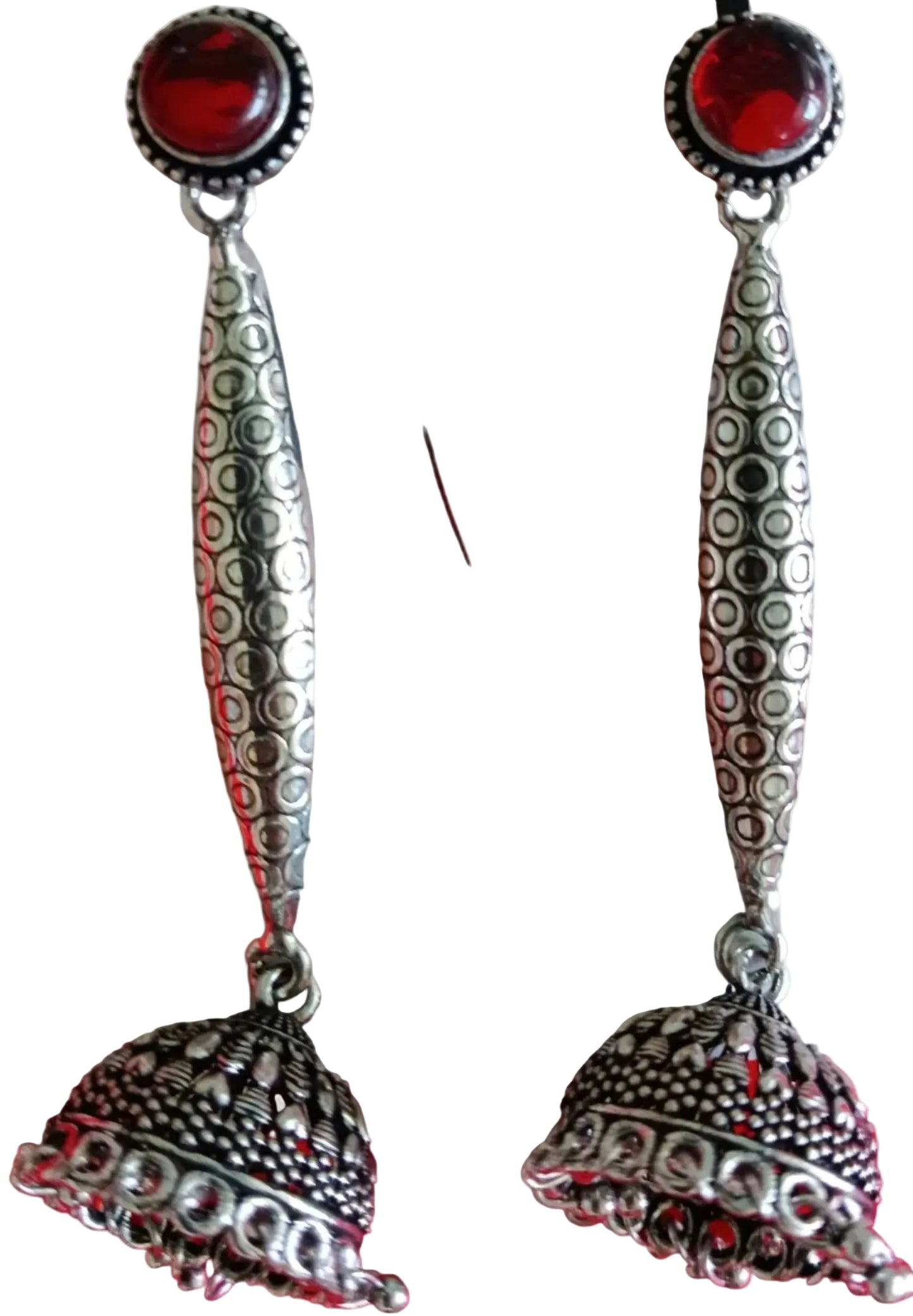 Aqua Blue Contemporary Long Rod Jhumka Danglers
