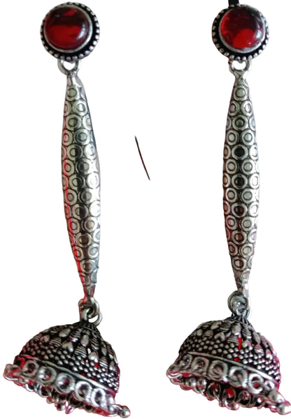Aqua Blue Contemporary Long Rod Jhumka Danglers