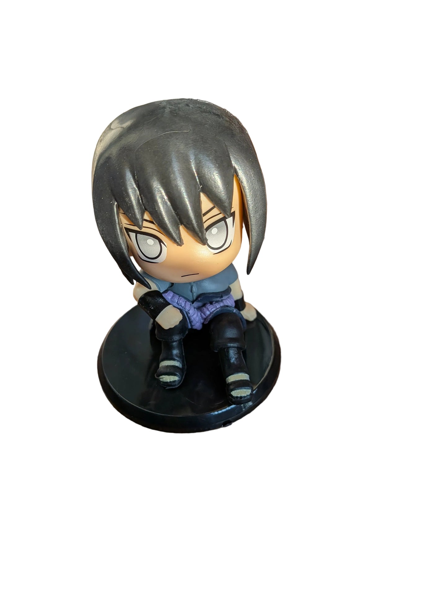 Naruto Shippuden Sasuke Uchiha Chibi Figure Collectible (Sitting)