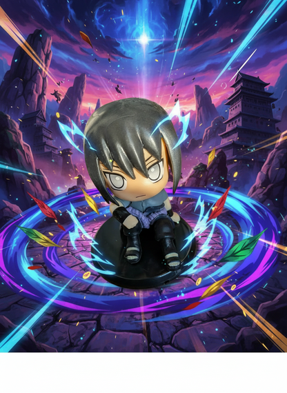 Naruto Shippuden Sasuke Uchiha Chibi Figure Collectible (Sitting)
