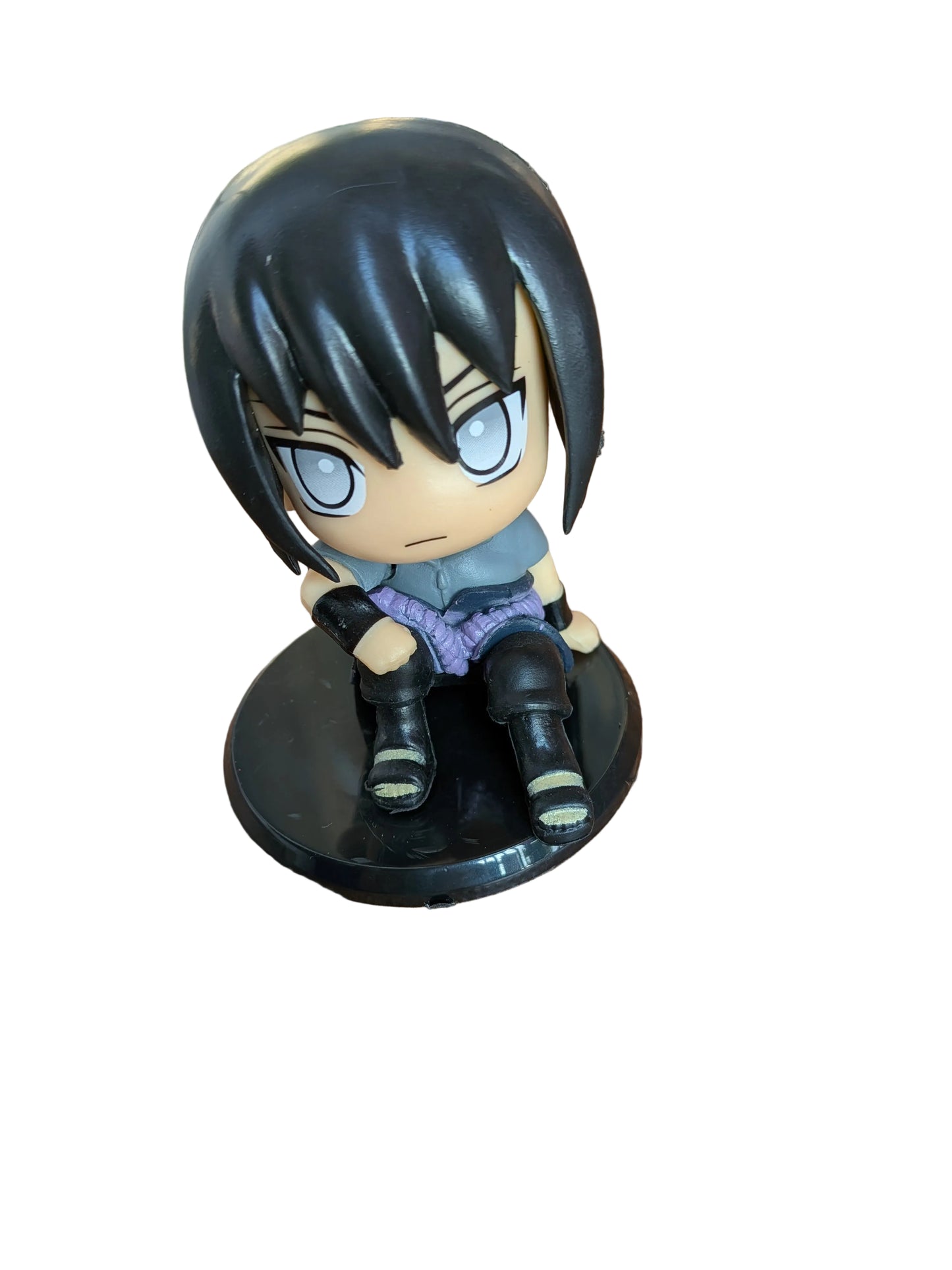 Naruto Shippuden Sasuke Uchiha Chibi Figure Collectible (Sitting v3)