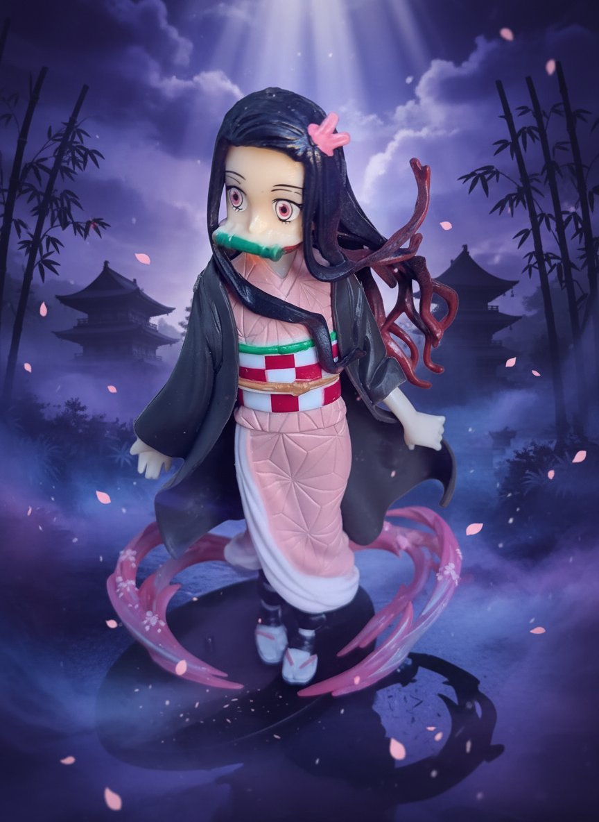 Demon Slayer Nezuko Kamado Figure with Bamboo Muzzle