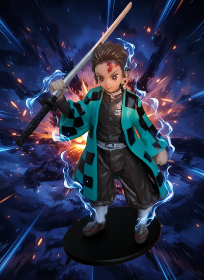 Demon Slayer Tanjiro Kamado Action Figure with Nichirin Sword