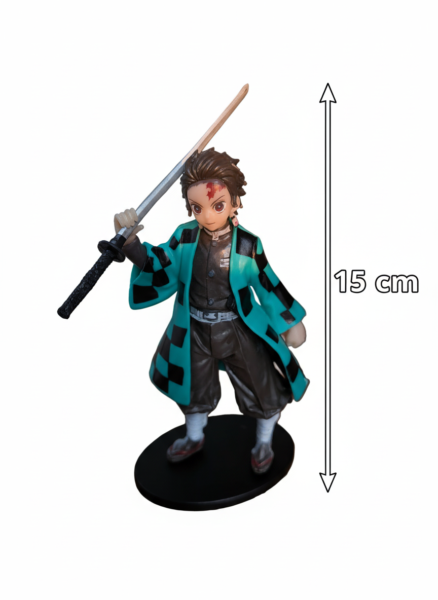 Demon Slayer Tanjiro Kamado Action Figure with Nichirin Sword