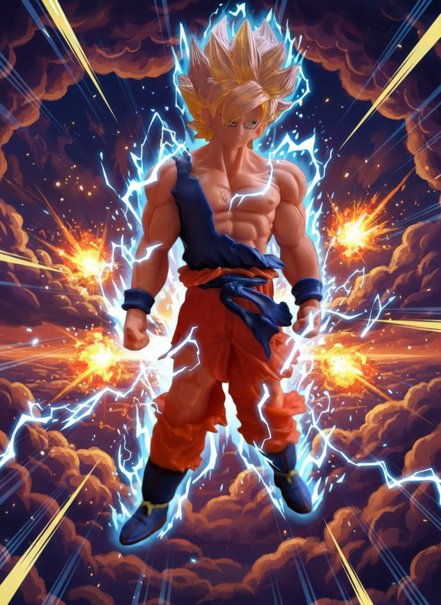 Dragon Ball Z Son Goku Super Saiyan Battle Damaged Action Figure