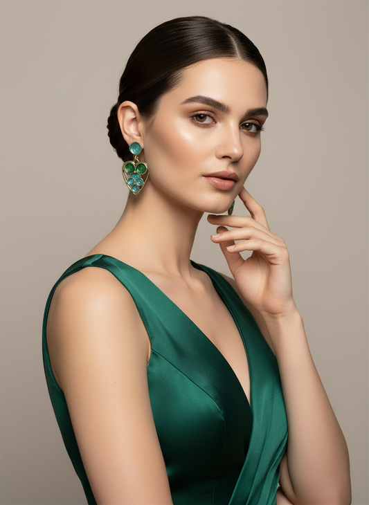 Enamel Minakari Anti Tarnish Earrings - Perfect for Office and Casual Wear - Gift Era Shore